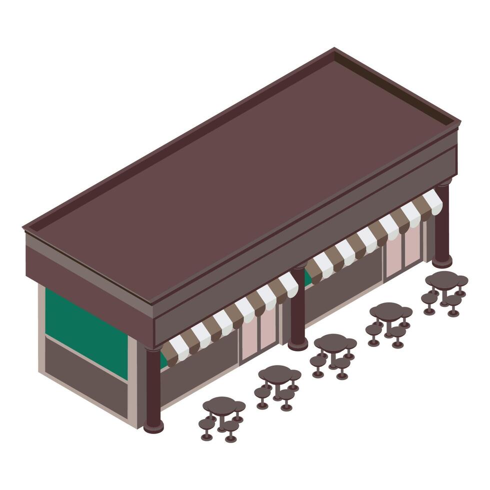 restaurant isometric building vector