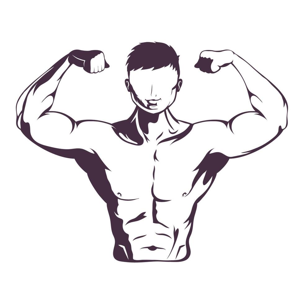 strong man figure vector