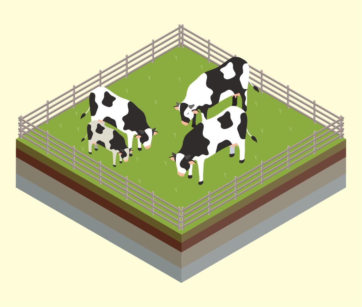 fence and cows vector