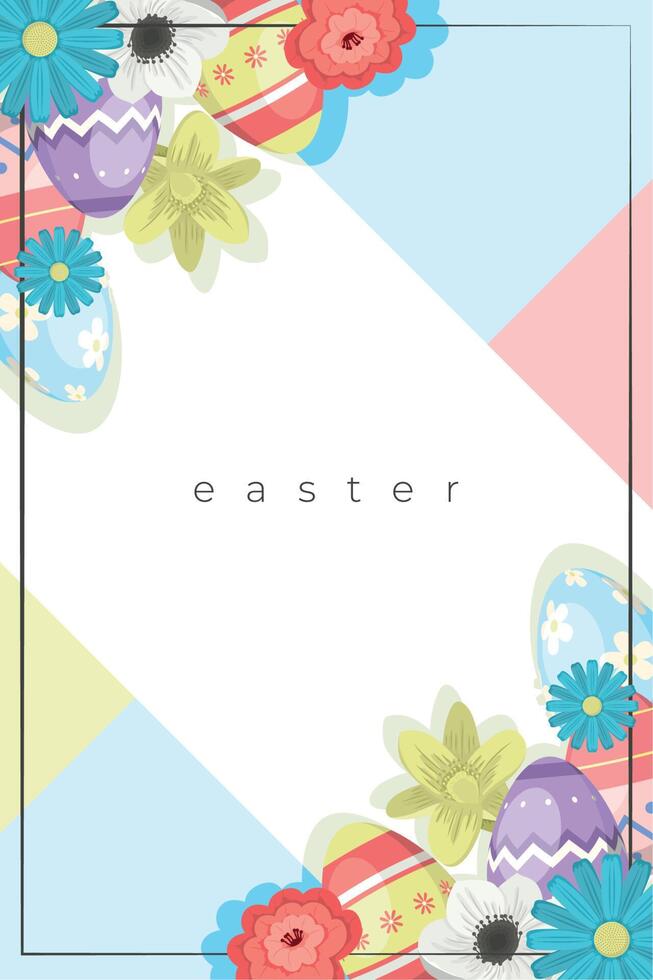 easter lettering postcard vector