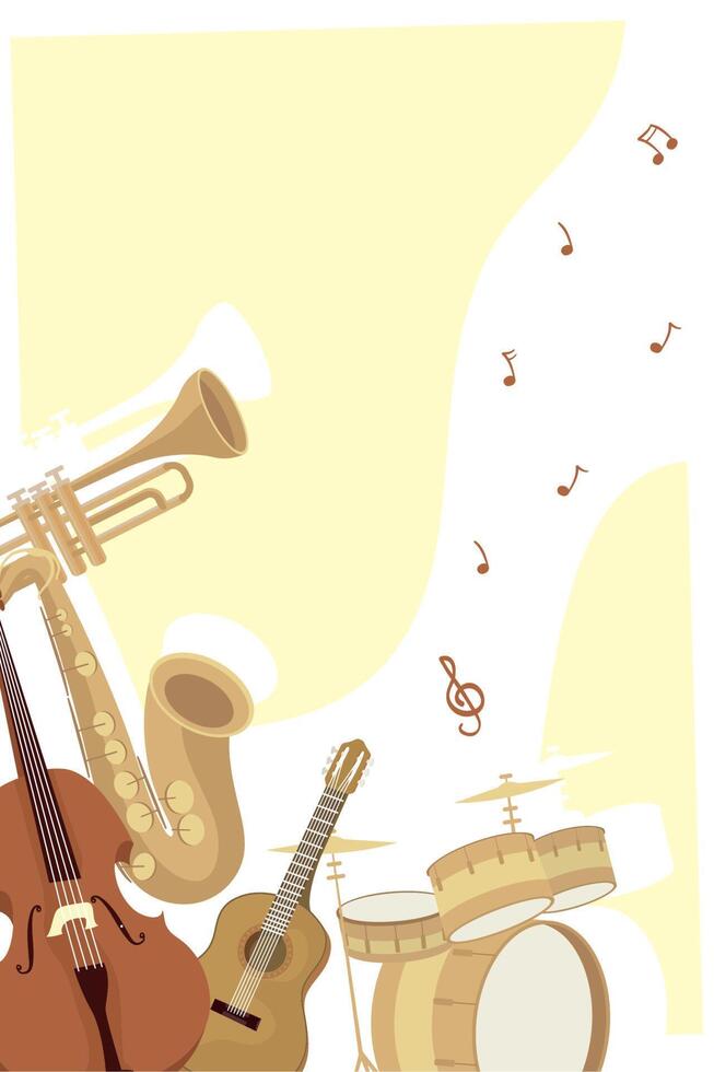 cartel de instrumentos y notas vector