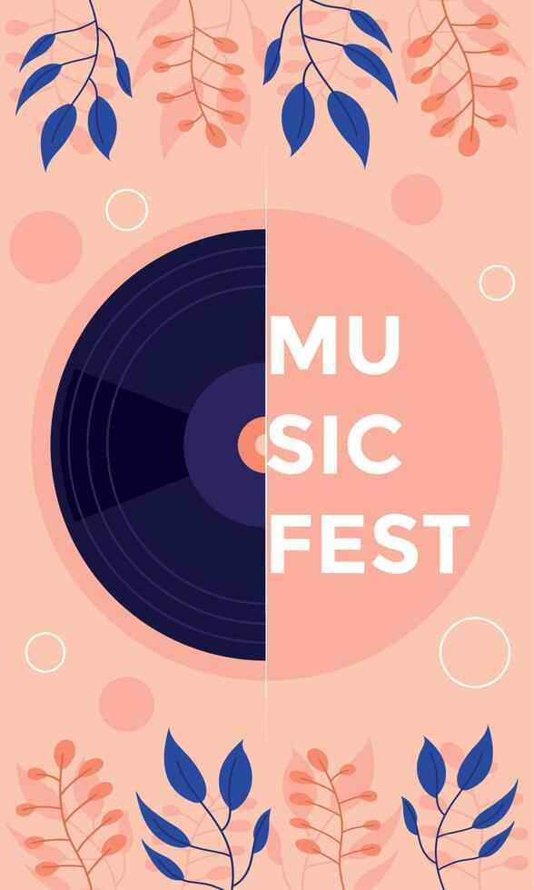 music festival lettering card vector