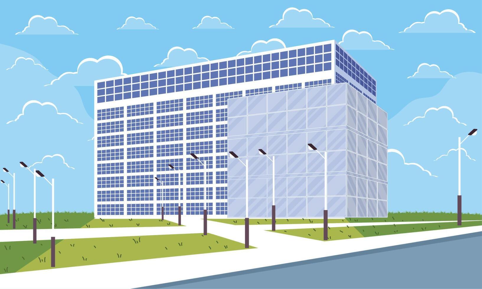 building urban cityscape scene vector