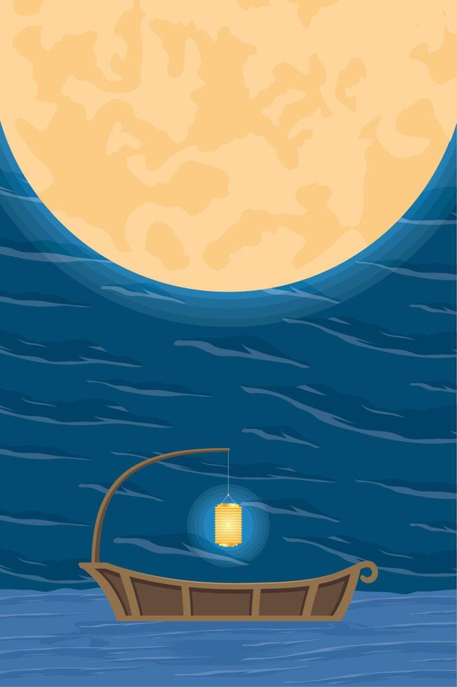 chinese moon festival card vector