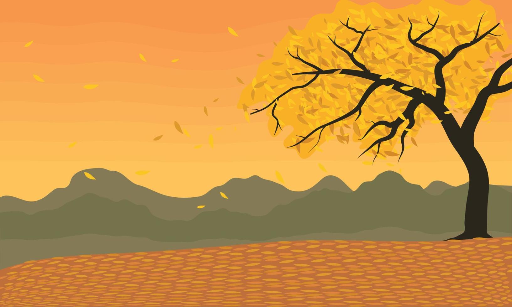 campamento de otoño con árbol vector