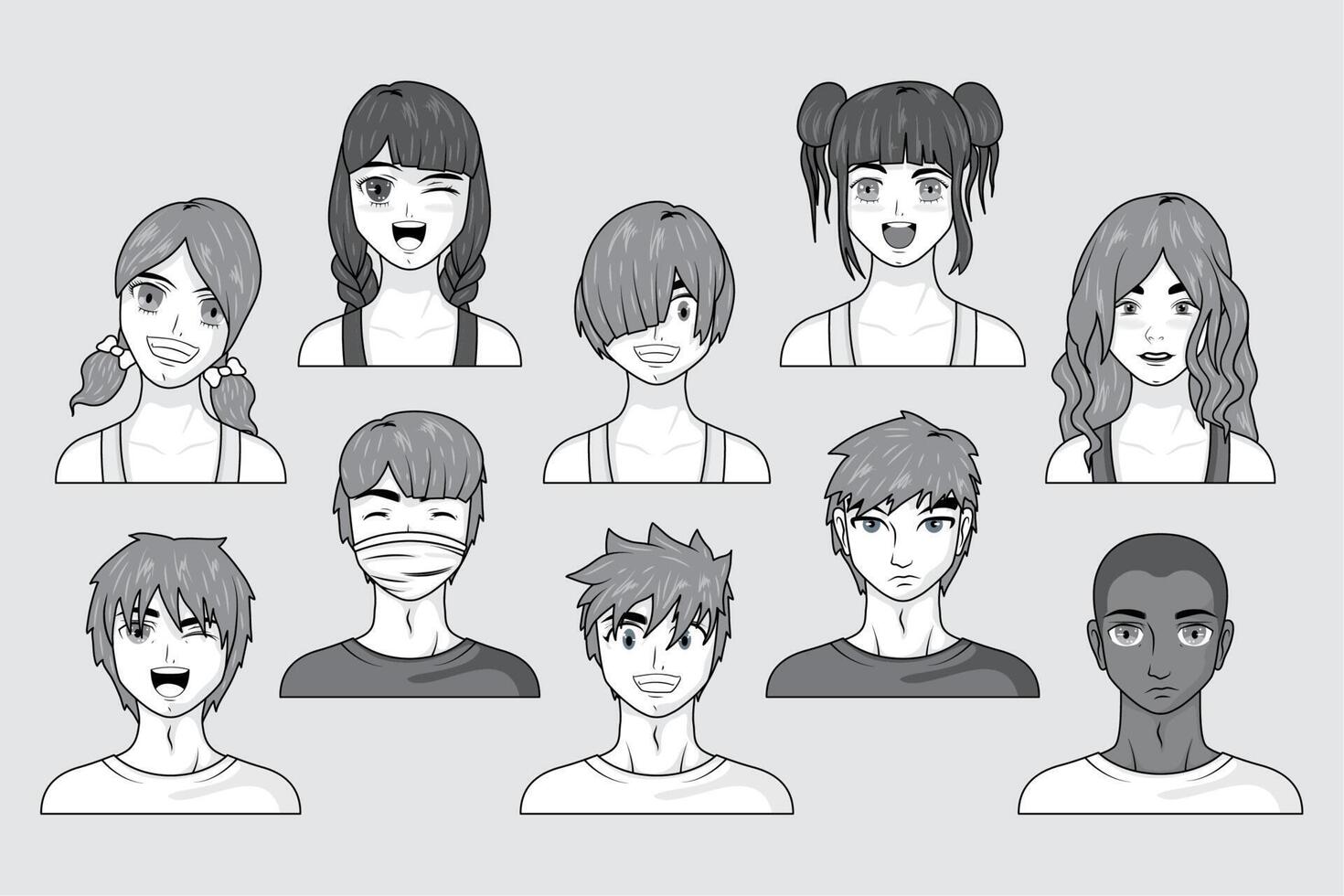 manga comic people vector