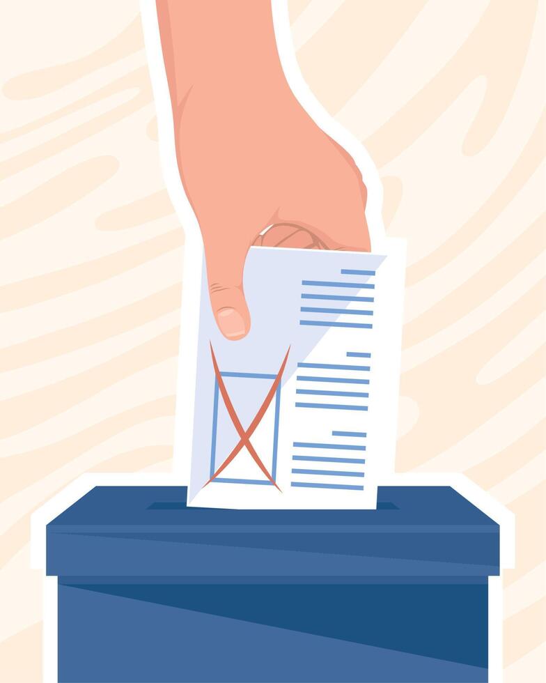 hand insert vote in hurn vector
