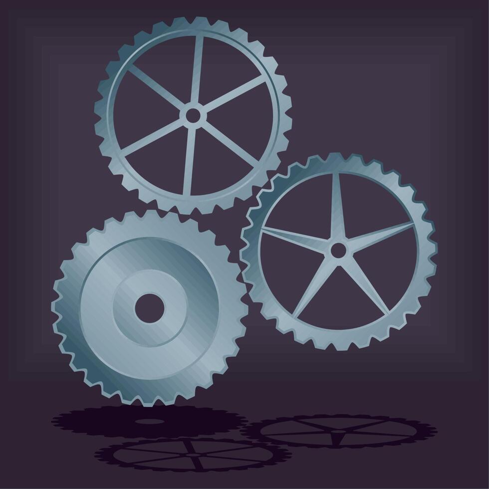 metal gears machinery tools vector