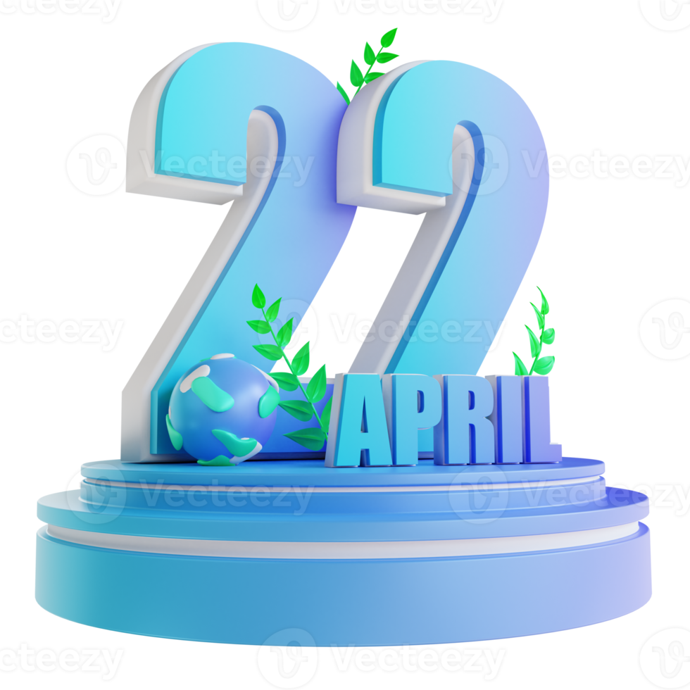 3D illustration Podium Mother Earth Day png