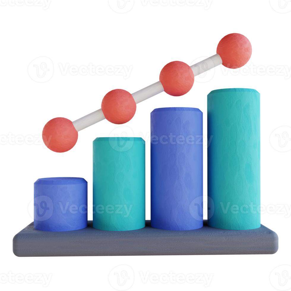 3D illustration chart candles png
