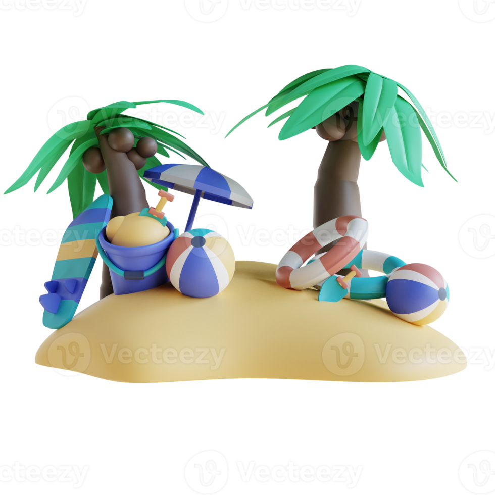 3D illustration beach png