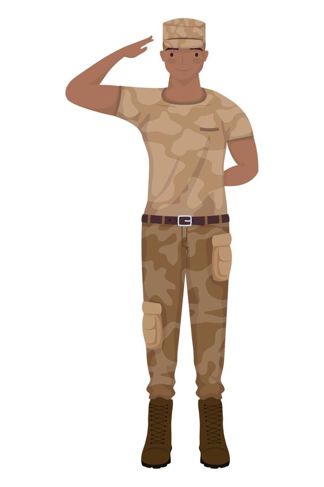 afro military soldier vector