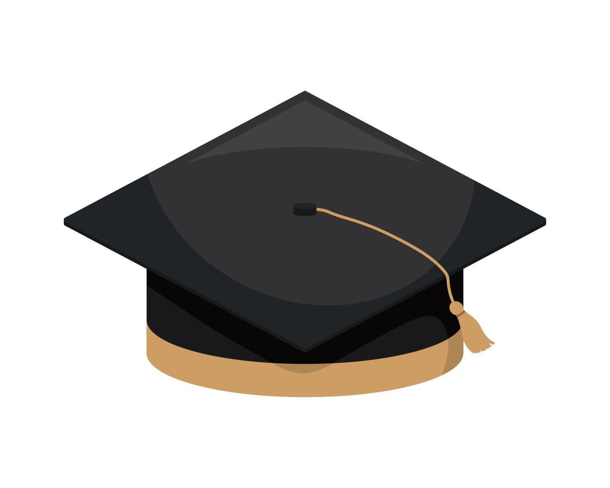 accesorio de educación de sombrero de graduación vector