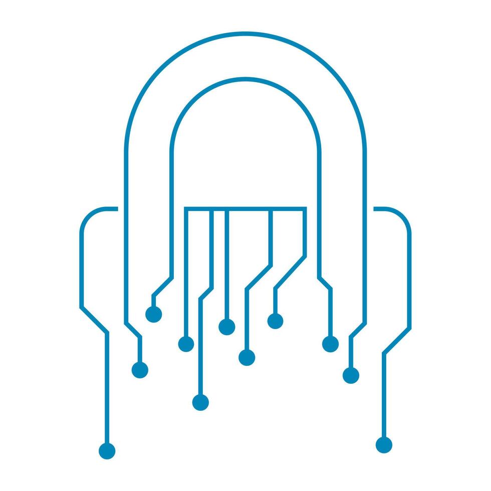 circuit padlock cyber security vector