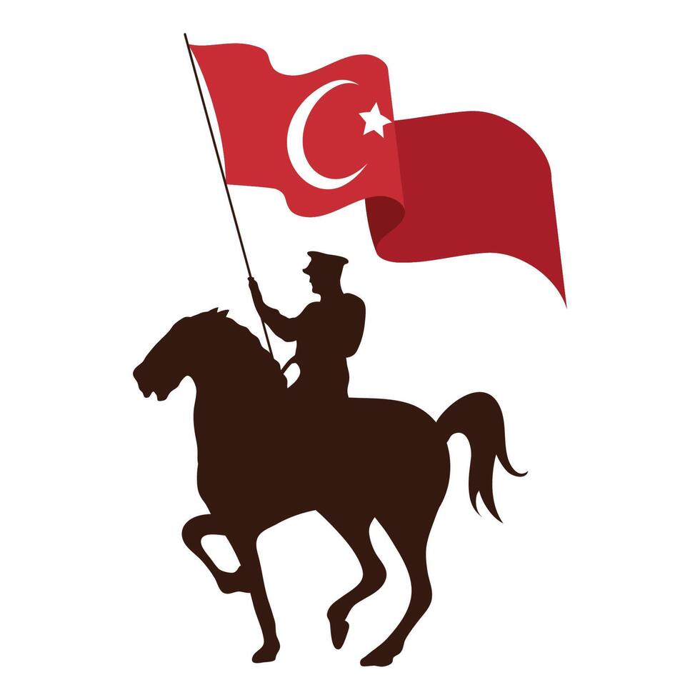 turkey soldier in horse vector