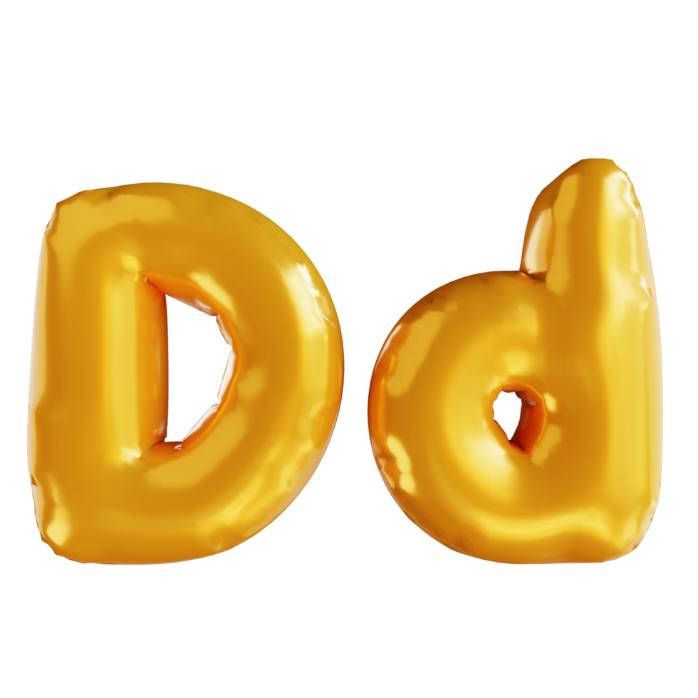 alfabeto de balão de ilustração 3D d png