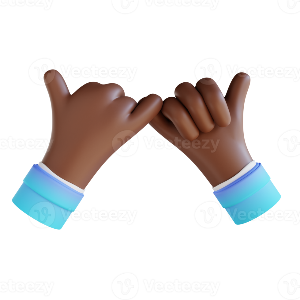 3D illustration showing promise hand gestures png