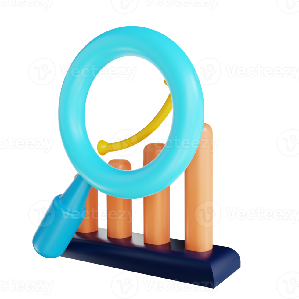 3D illustration analysis chart suitable for marketing png