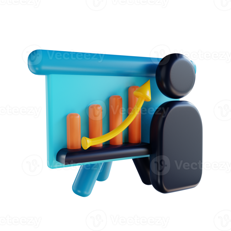3D illustration presentation and training suitable for marketing png