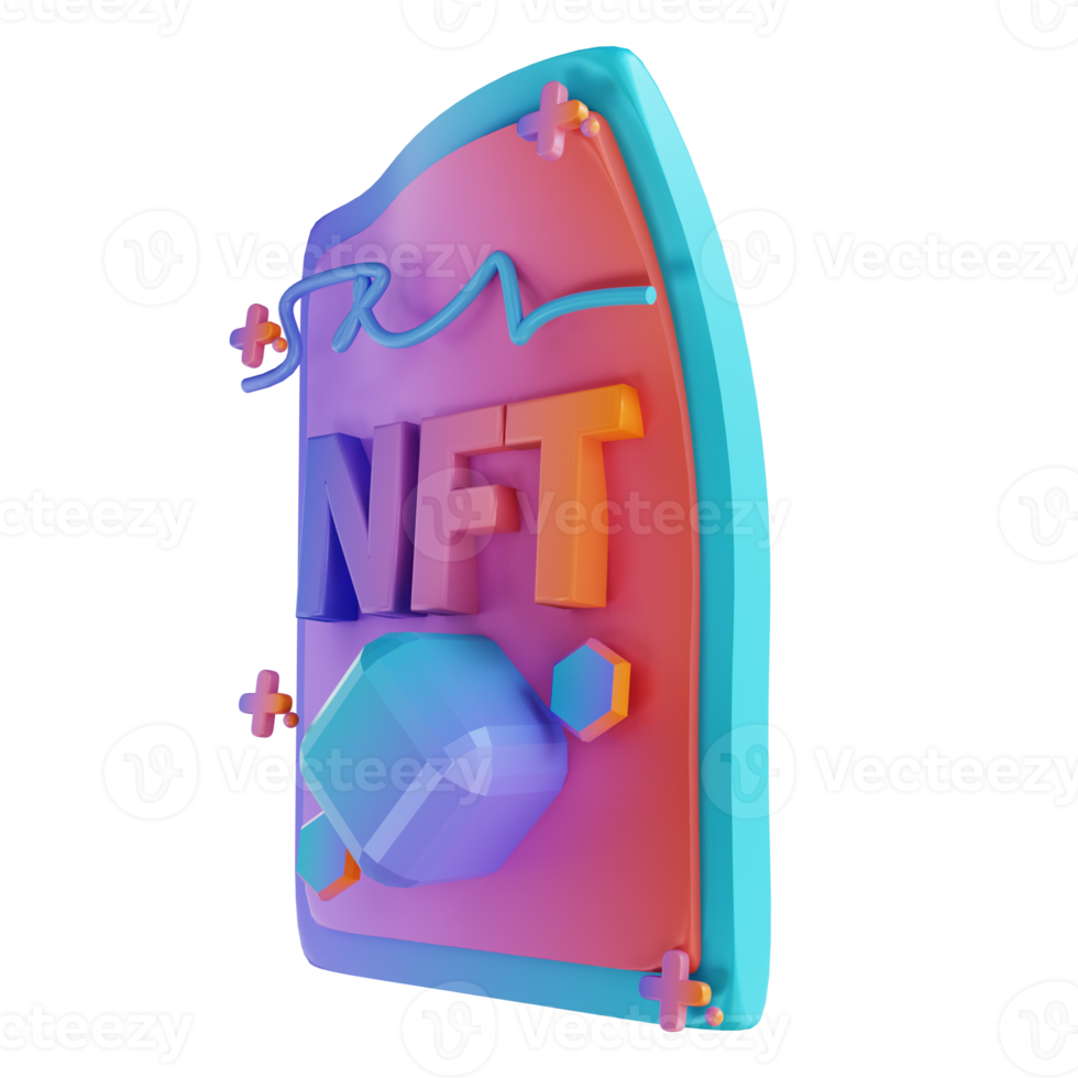 3D illustration NFT document png