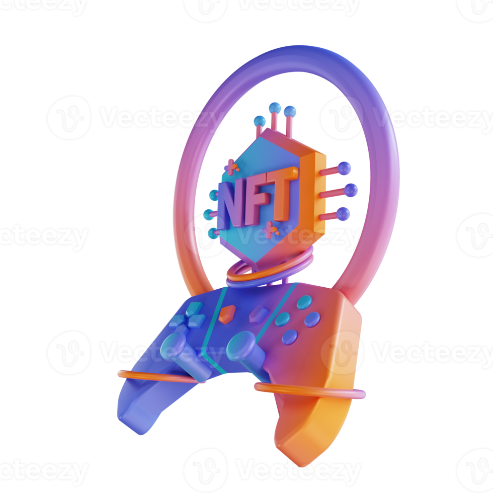 3D illustration games Ethereum NFT png