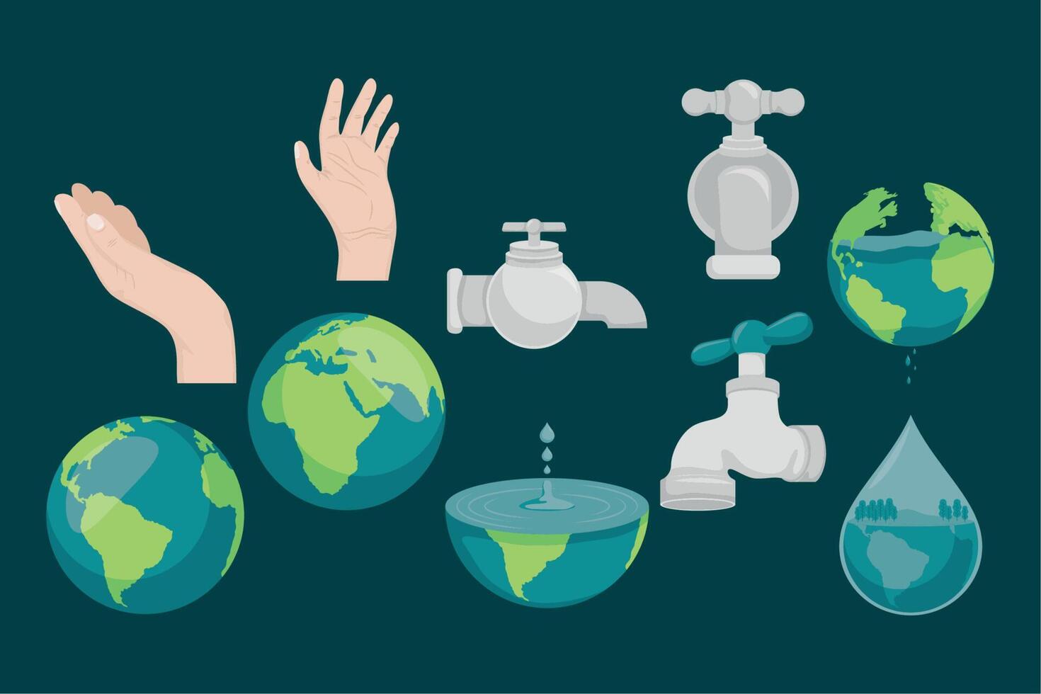 icons set world water day vector