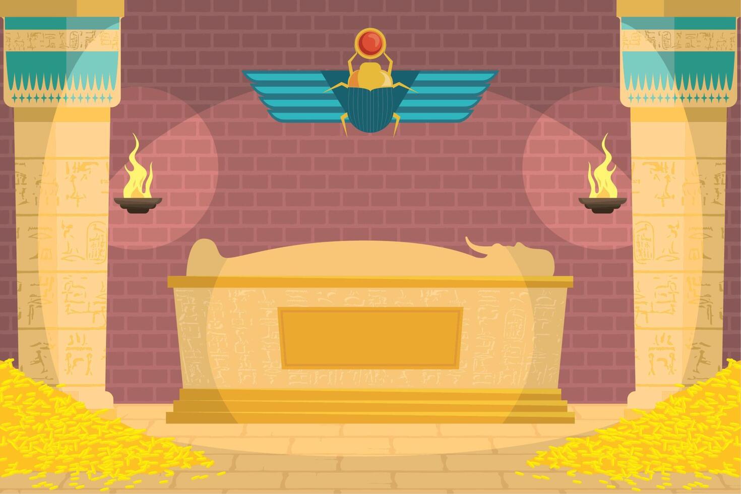 egyptian emperor tomb vector