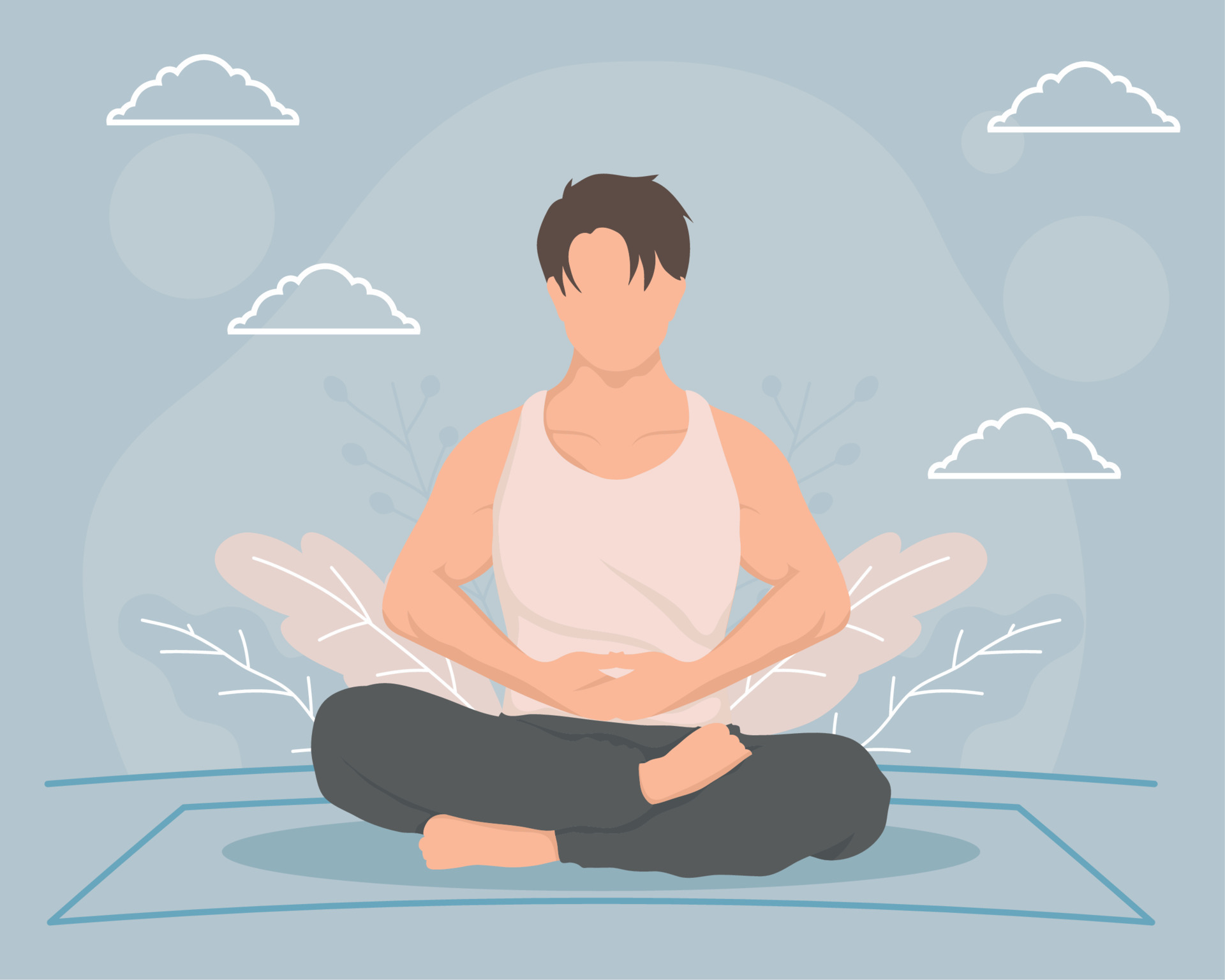 man in lotus position 10850730 Vector Art at Vecteezy