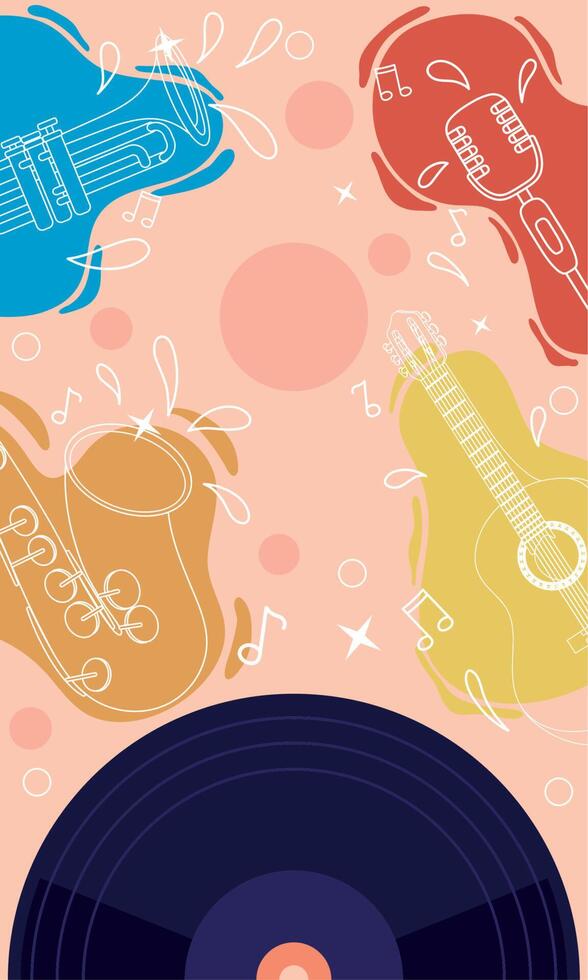 music festival postcard vector