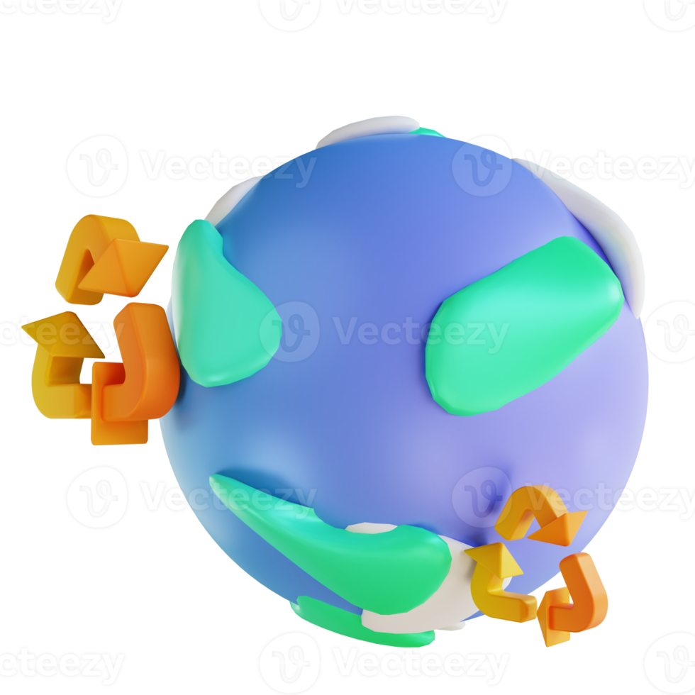 3D-Darstellung Recycling der Erde png