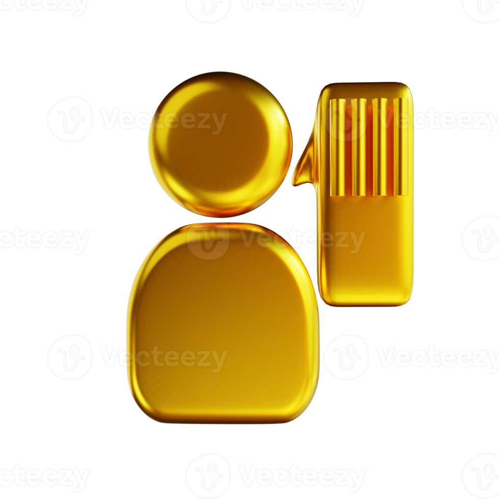 3D illustration golden communication and people png