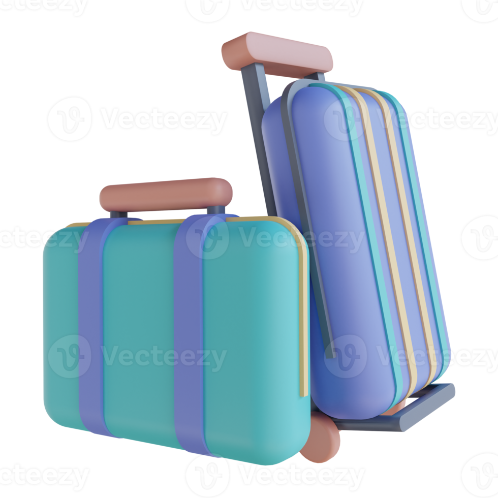 3D illustration clothes suitcase png