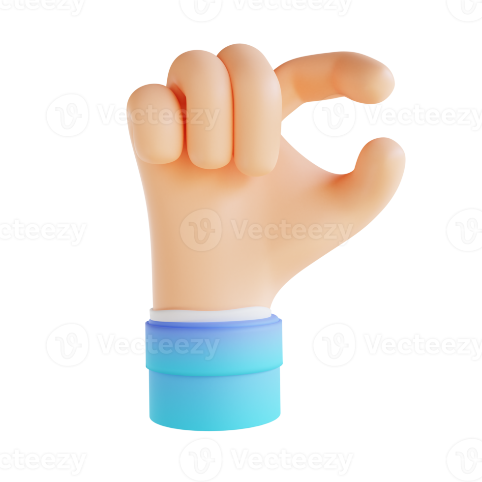 3D illustration hand gestures png