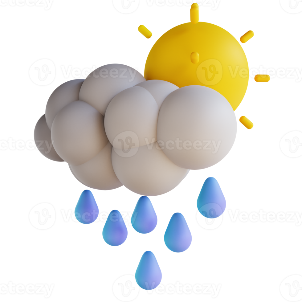 3d illustratie licht regen png