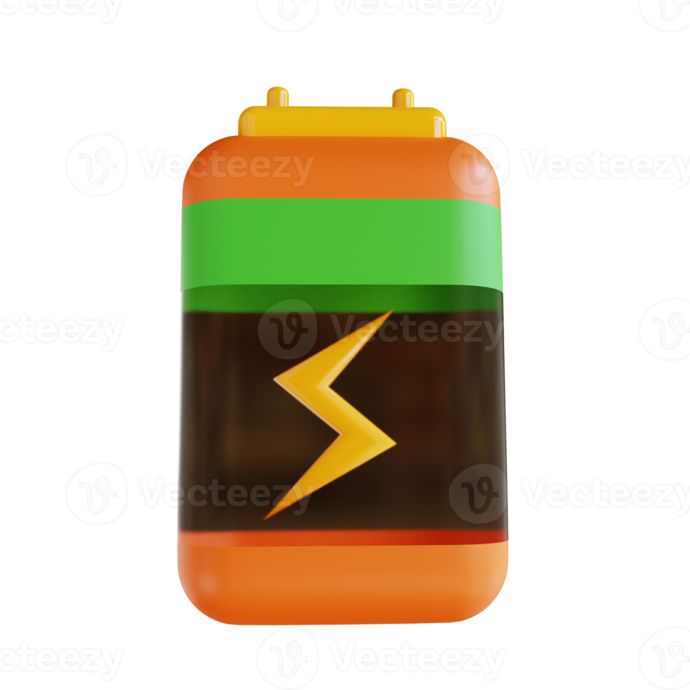 3D illustration battery suitable ecology png
