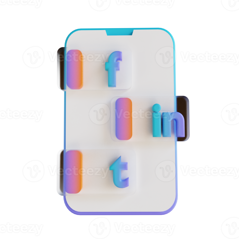 3D illustration social media marketing png