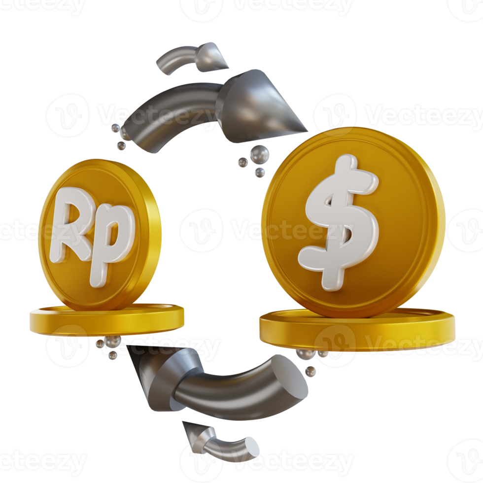 3D illustration money exchange png