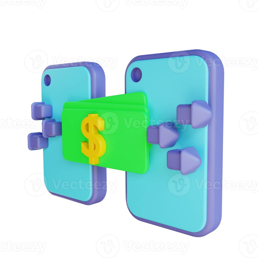3D illustration transfer money png