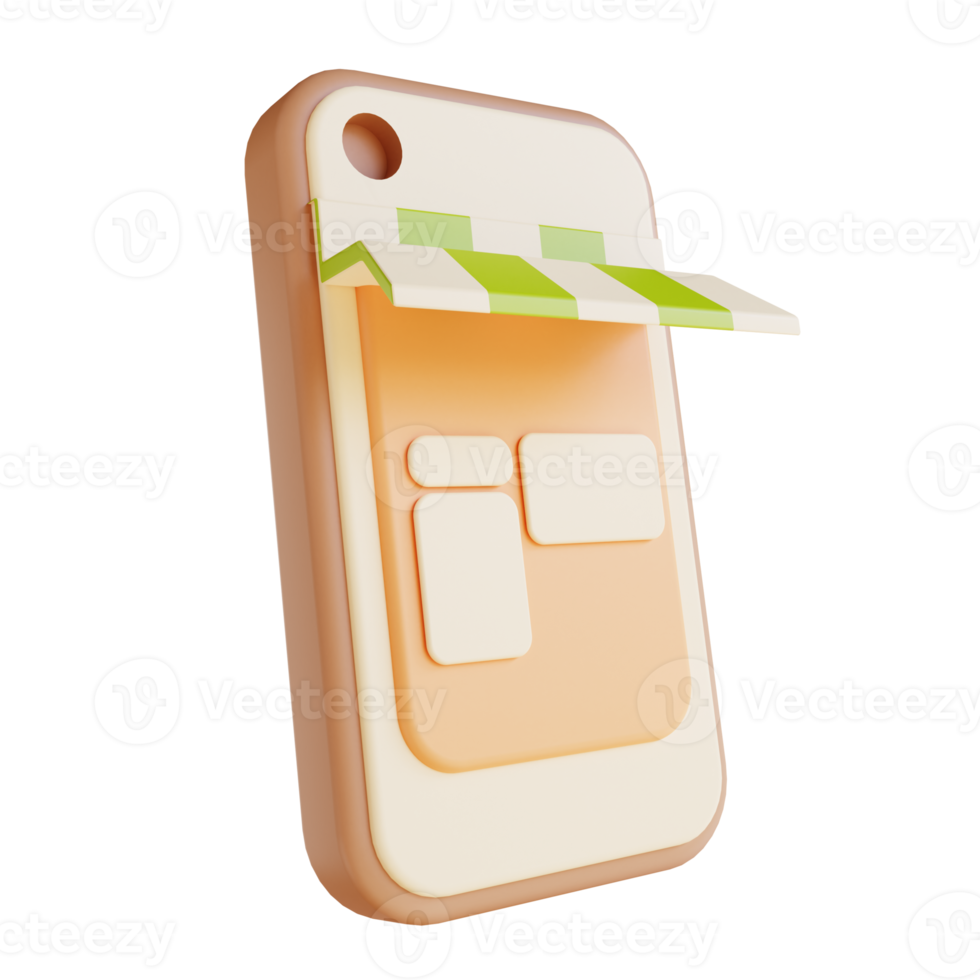 3D illustration mobile store png
