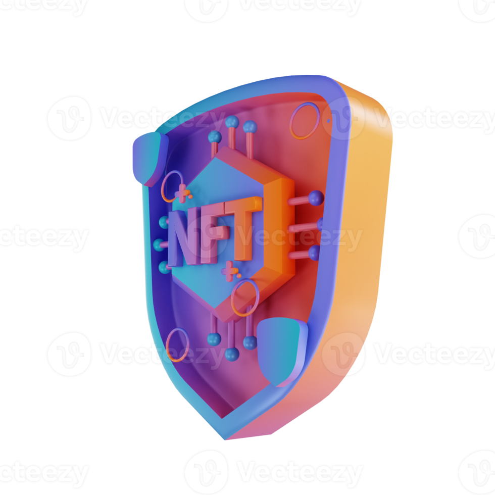 3D illustration NFT security png
