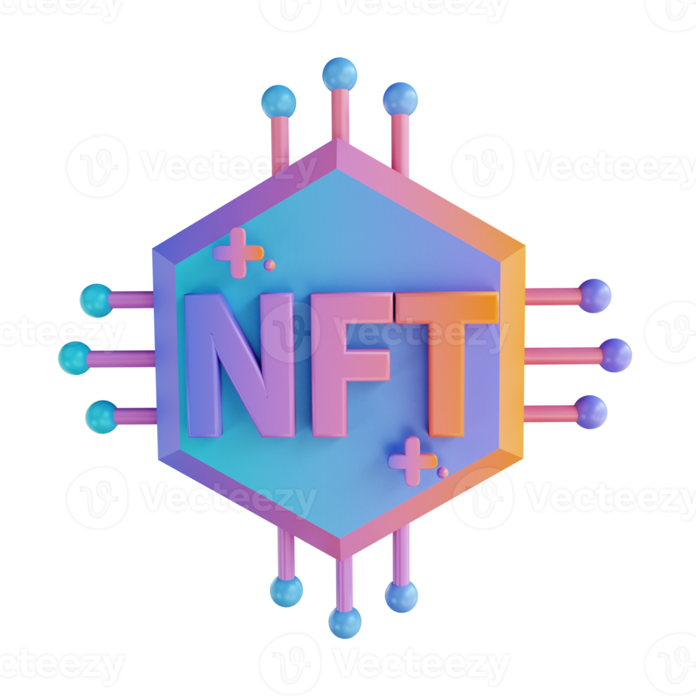3D illustration NFT Ethereum processor png
