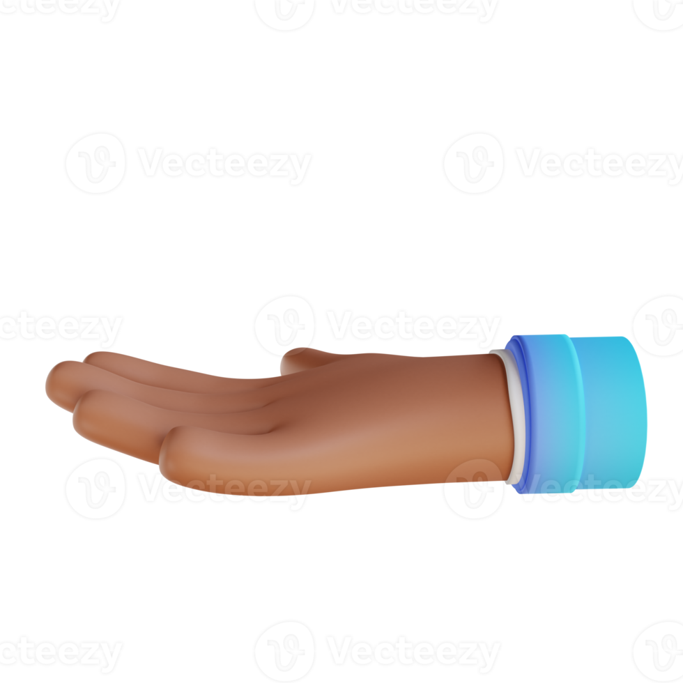 3D illustration donation hand gestures png