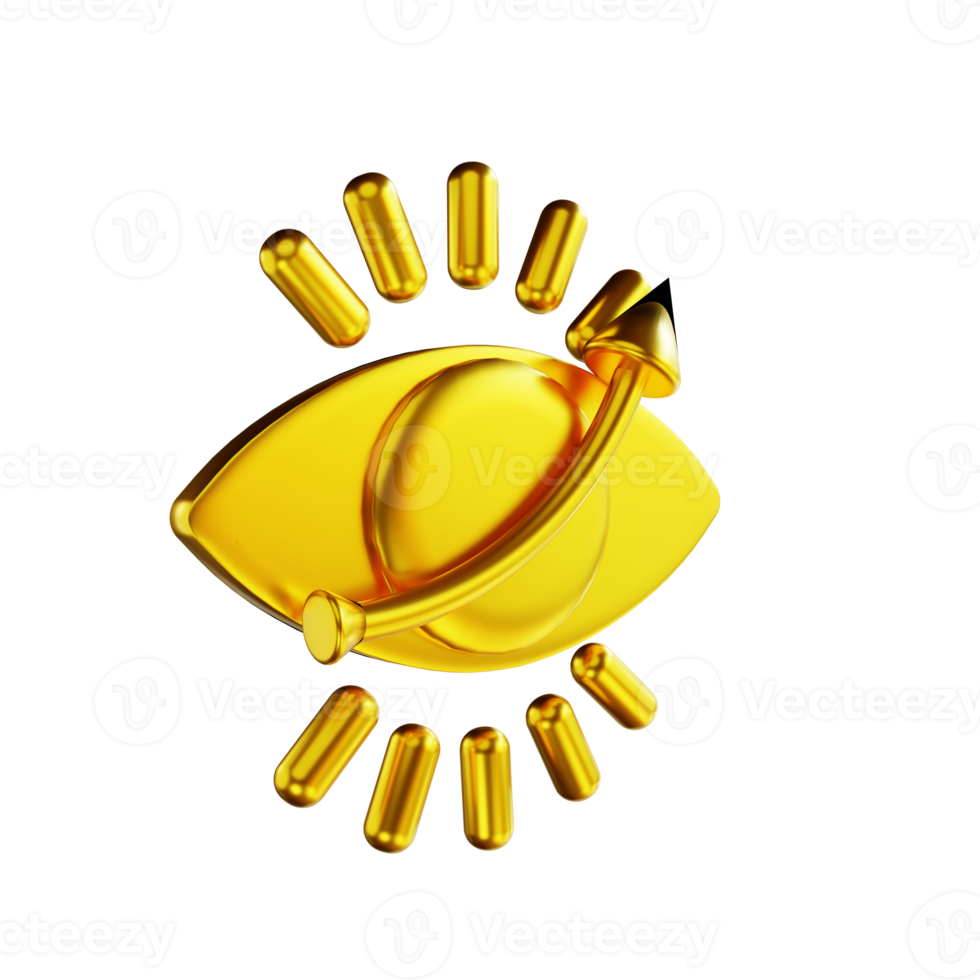 3D illustration golden market vision png