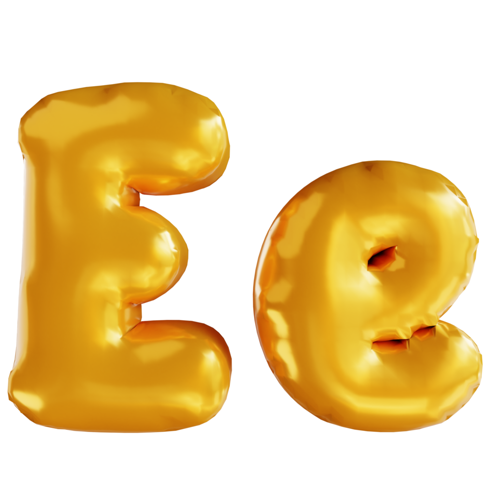 3d illustration balloon alphabet E png