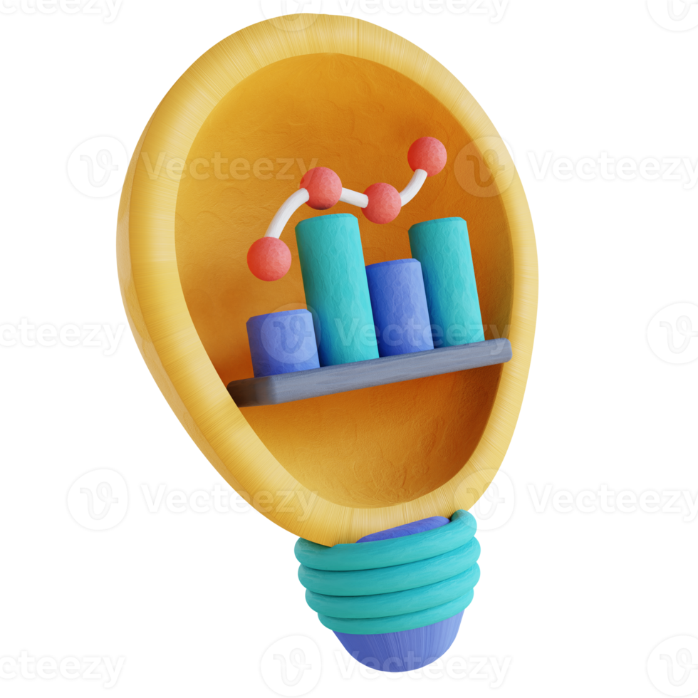 3D illustration idea and traffic chart png