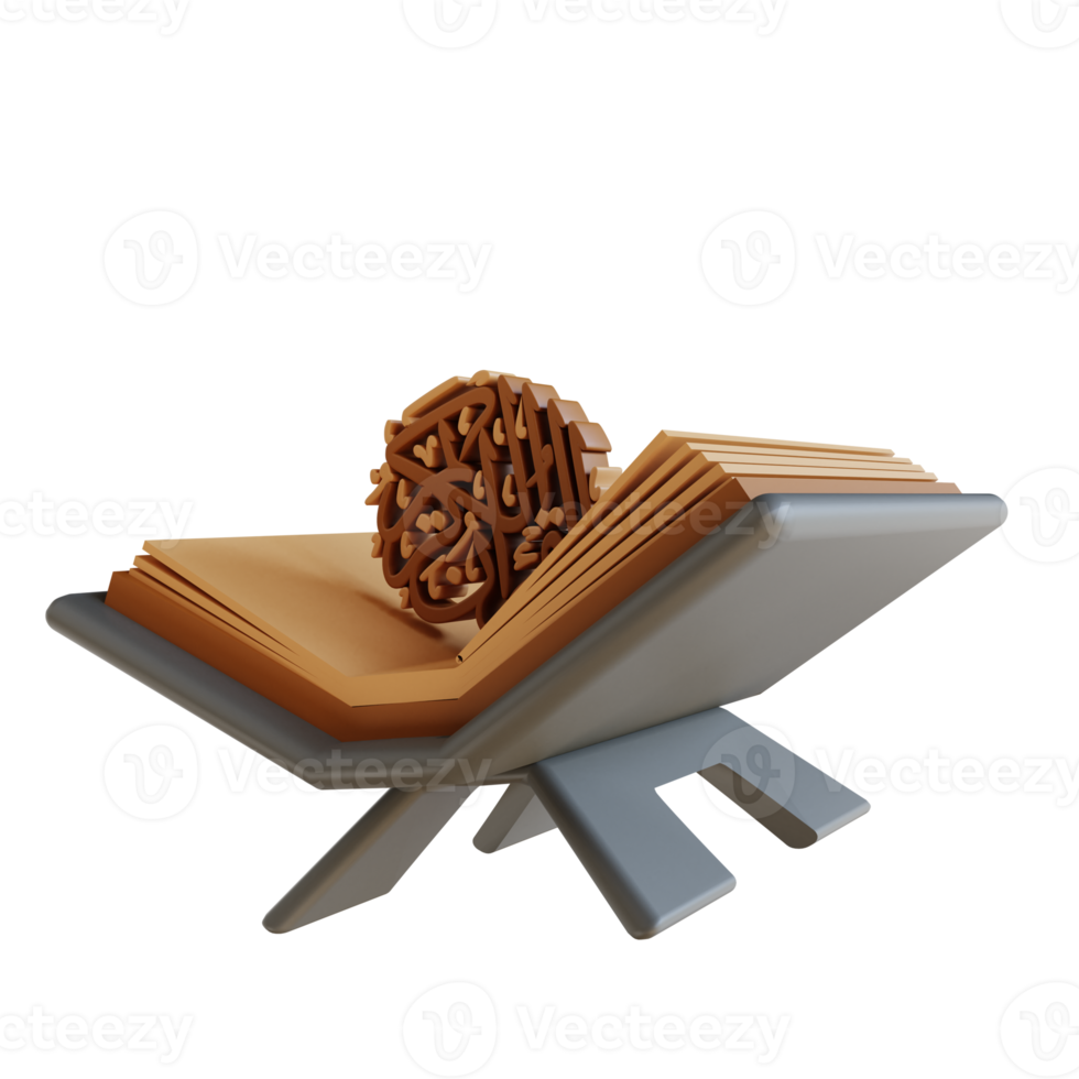 ilustração 3d al-qur'an adequado para o ramadã png