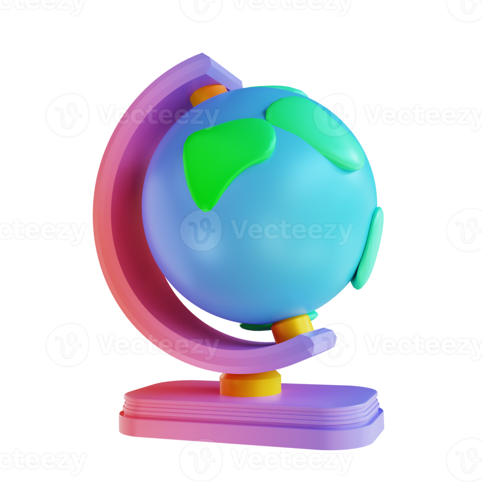 3d illustratie kleurrijk wereldbol png