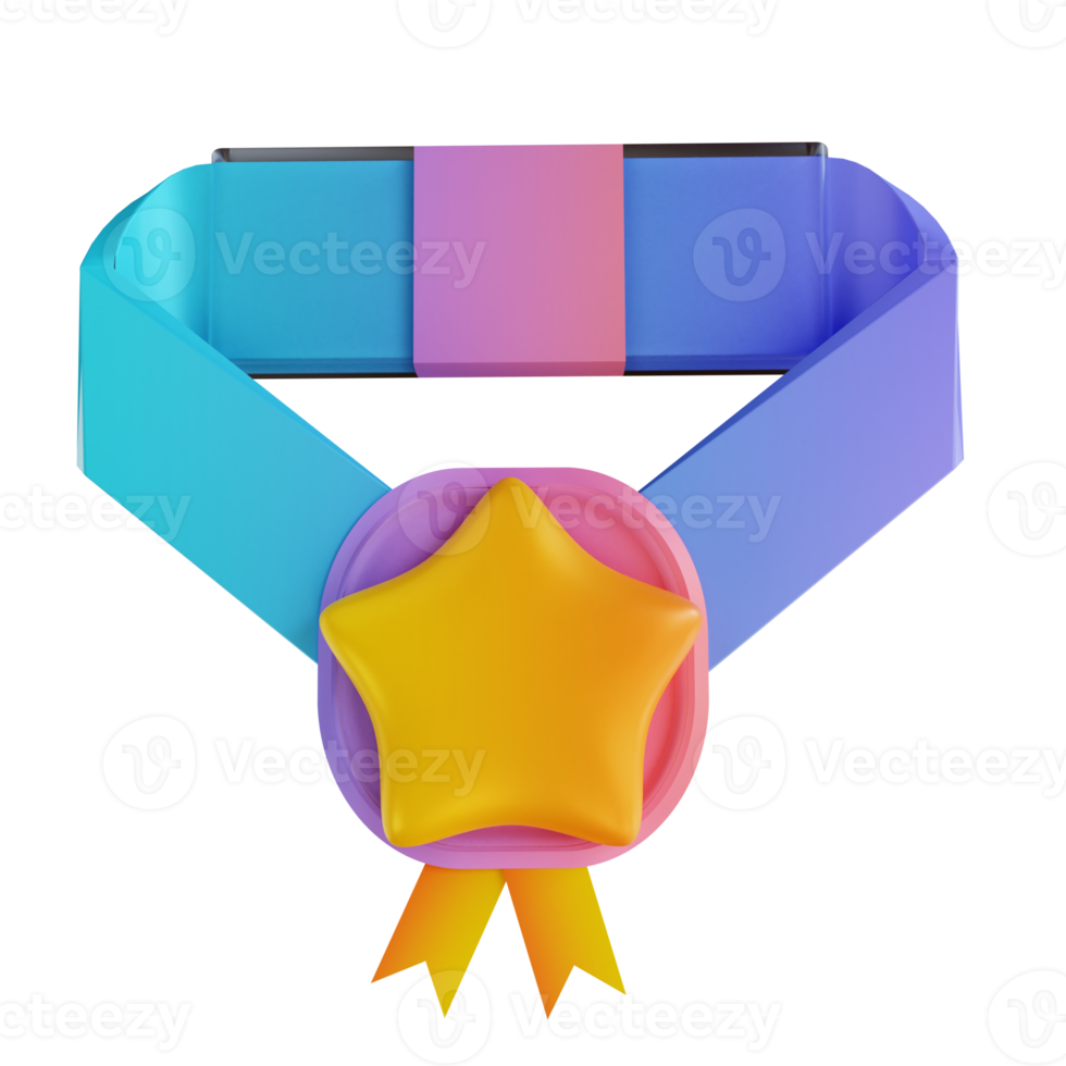 3D illustration colorful medal png