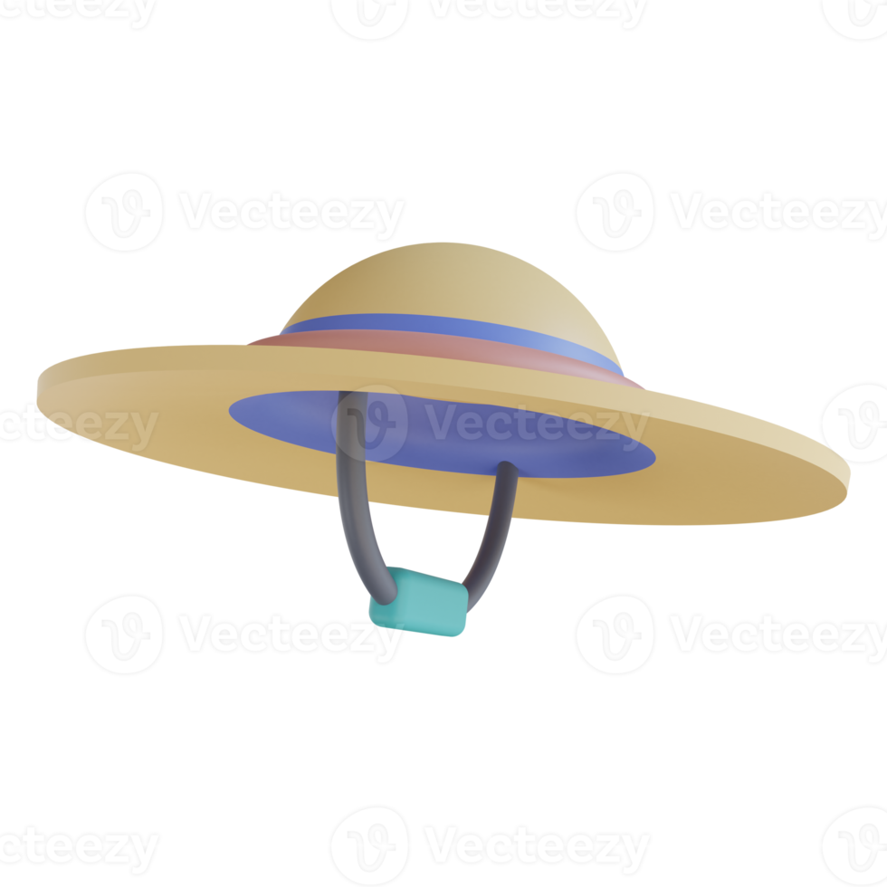 3D illustration Beach hat png