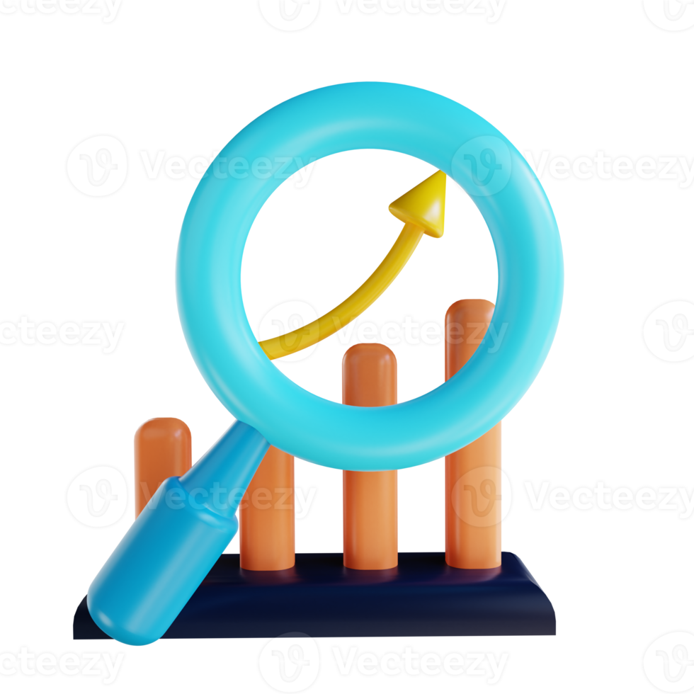 3D illustration analysis chart suitable for marketing png